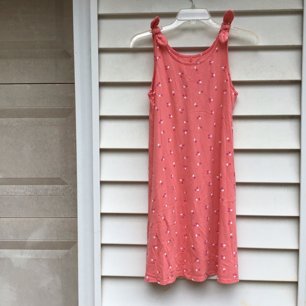 Cat & Jack Dress Girls Sz XL (14/16) Pink Sleeveless Hearts Graphic Print Casual